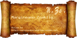 Margineanu Zsaklin névjegykártya